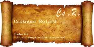 Csaknyai Roland névjegykártya